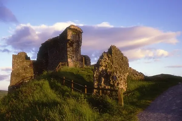 Kendal Castle in the sunset.